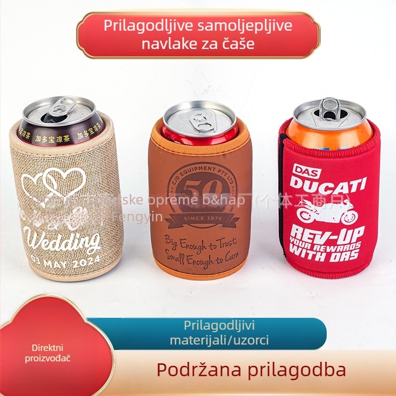 PU kožna navlaka za čašu s embossiranom teksturom protiv klizanja, izolirana zaštita za limenku i čašu
