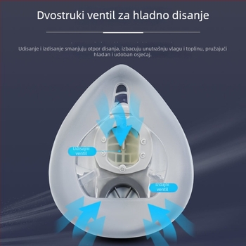 Gas maska 2020 za aerosolno bojenje, renoviranje i brušenje — zaštita od prašine i kemikalija, silikon, na glavi