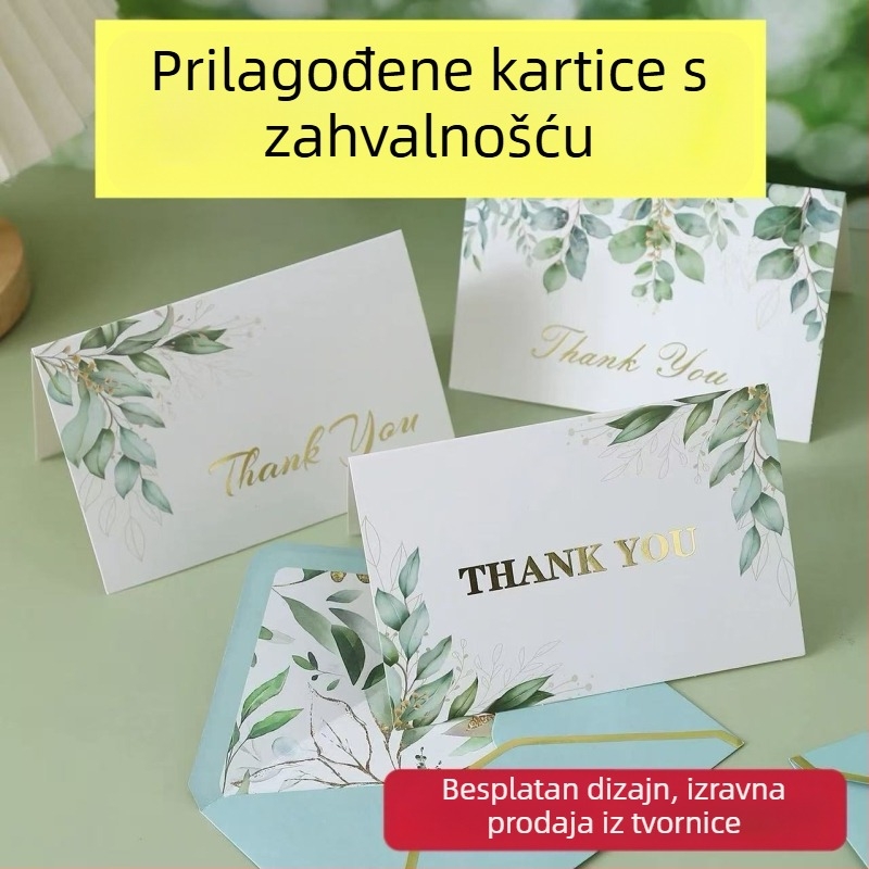 Prilagođena zahvalnica s kolor tiskom, premium minimalistički dizajn
