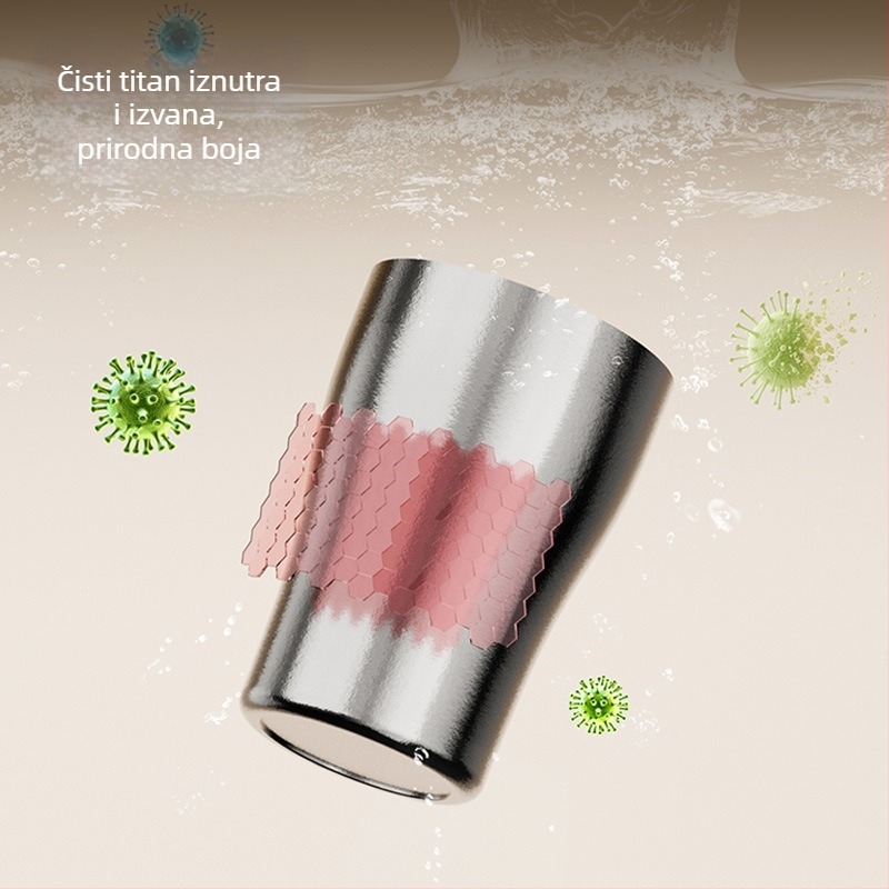 Kingvik čaša za pivo od čistog titana, dvostruko izolirana, za vanjsku upotrebu