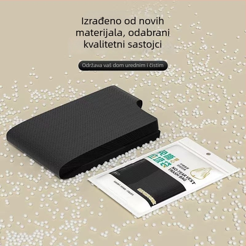 Vreće za otpad u stilu prsluka za kućnu upotrebu, debele, crne, velike veličine, za kuhinju, s mirisom lemongrassa, bez kidanja, s užetom za zatvaranje
