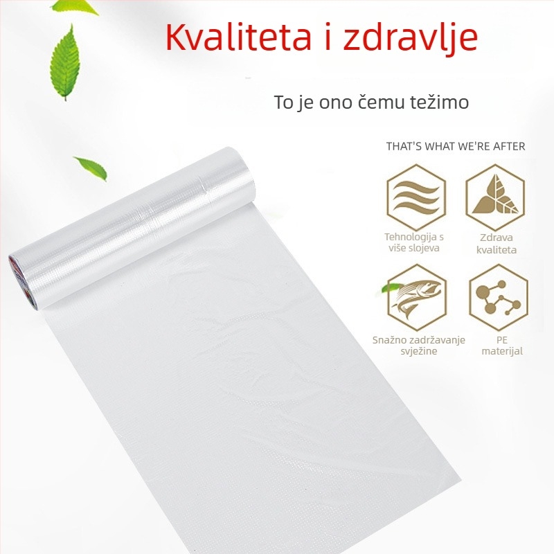 Seke za čuvanje svježine s ravnim otvorom, u roli, za kućnu upotrebu, ekstra velike, prozirne plastične vrećice za hranu, debele