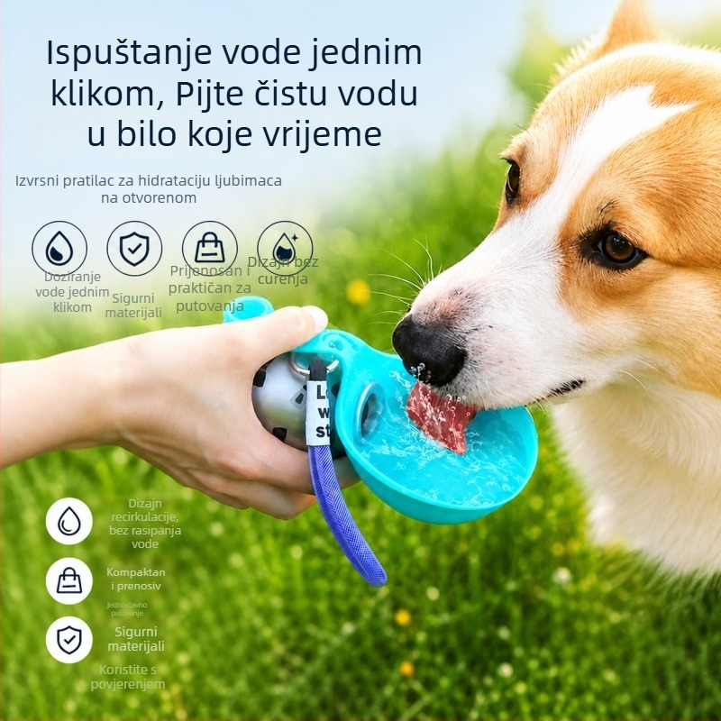 Nehrđajući čelični spremnik za vodu za kućne ljubimce, sklopiva prenosna čaša za pse i mačke
