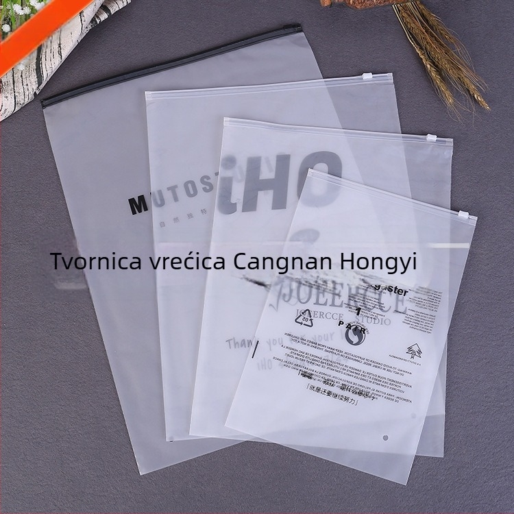 EVA matirana torba s zatvaračem, dvostrano matirana torba za odjeću, plastična vrećica za skladištenje s otiskom logotipa
