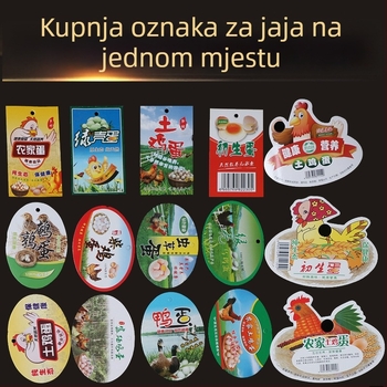 Veleprodajne dvostrane vješalice etikete za jaja od slobodnog uzgoja, s koncem za pričvršćivanje
