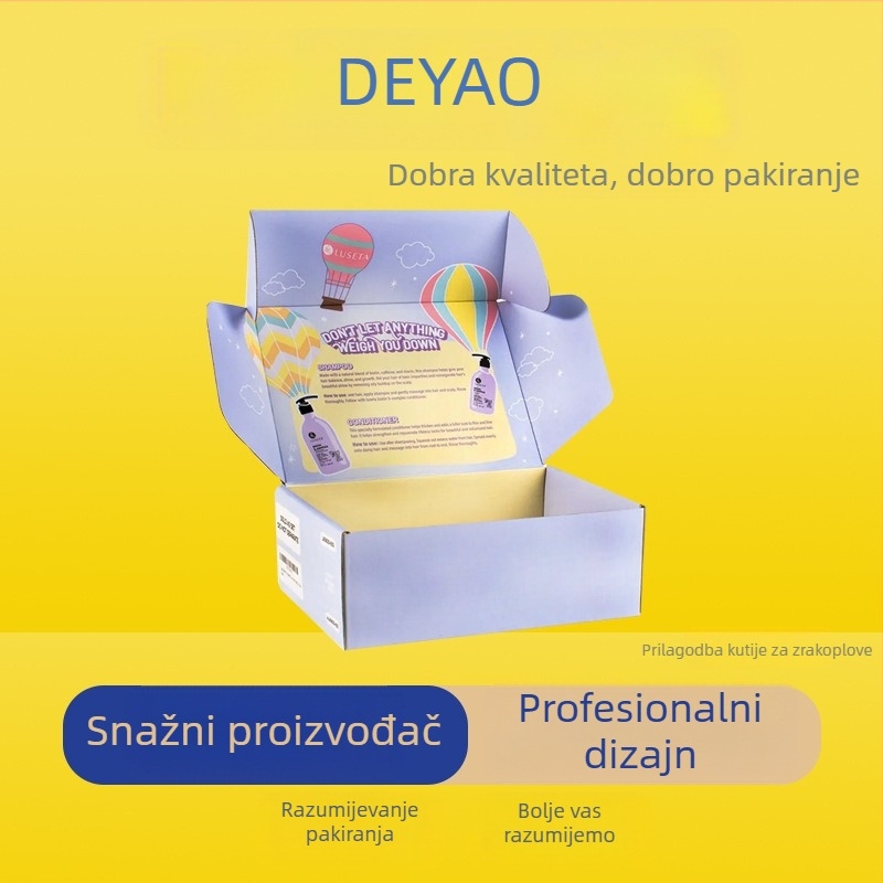 Kutija za pakiranje odjeće i donjeg rublja s kolor tiskom na valovitom kartonu, mala serija prilagođenih kolor kutija, kutija u stilu zrakoplova