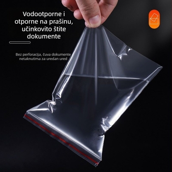 Vrećice za račune sa samouzavaranjem, prozirne 18×28 cm za dokumente i PDV potvrde