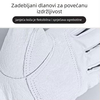 Vrhunske rukavice za zavarivanje od svinjske kože, kratki manžetna, zavarivanje argonskim lukom, zaštita od opeklina, meka koža, siva boja, rukavice za zavarivače i vozače
