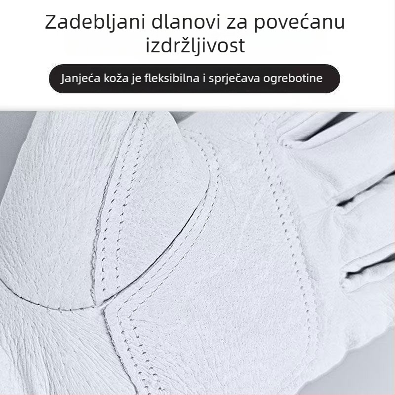 Vrhunske rukavice za zavarivanje od svinjske kože, kratki manžetna, zavarivanje argonskim lukom, zaštita od opeklina, meka koža, siva boja, rukavice za zavarivače i vozače