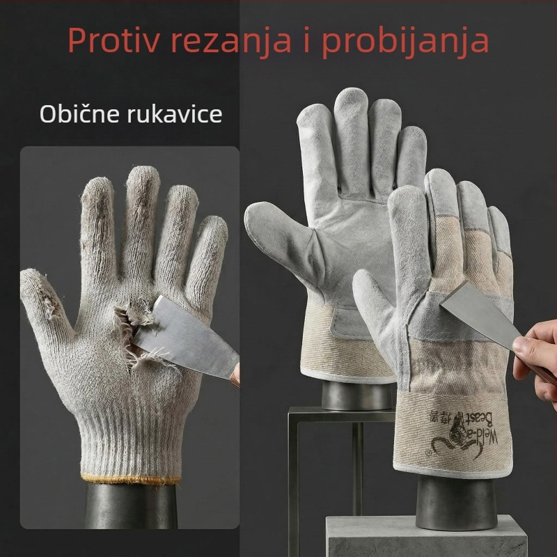 Old Firemaker 1120 rukavice za zavarivanje – teleća koža, dvostruki sloj, polu-koža, otporne na habanje
