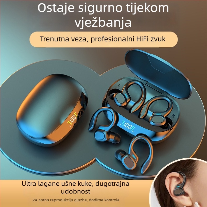 SP16OWS Bežične Bluetooth slušalice s ušnom kukom, in-ear, snažan bas