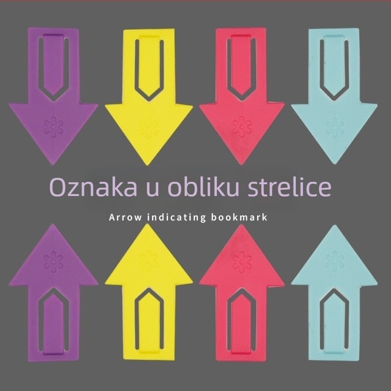 Prijenosni markeri za knjige u obliku strelice, slatke plastične oznake za razvrstavanje knjiga, za učenike osnovne škole