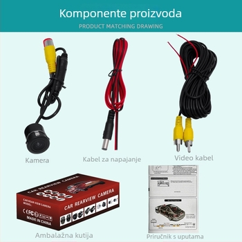AHD automobil kamera s noćnim StarLight HD, za retrovizor, otporna na udarce, LED zadnja kamera