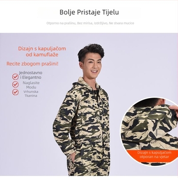 Kamuflažni radni kombinezon, zaštita od prašine, dišući potpuno zaštitni kombinezon za bojenje