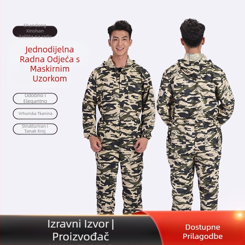 Kamuflažni radni kombinezon, zaštita od prašine, dišući potpuno zaštitni kombinezon za bojenje