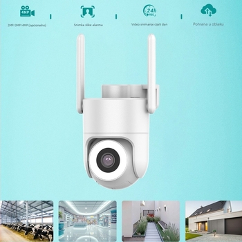 iCSee IPC-253 3MP WiFi PTZ kamera, unutarnja/vanjska upotreba, 355° horizontalno okretanje, 90° nagib