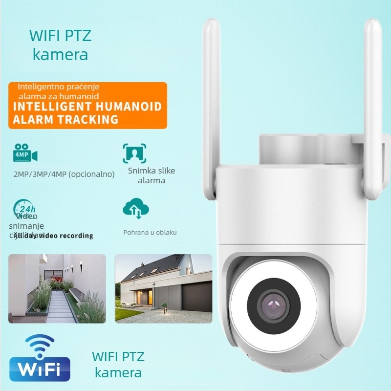 iCSee IPC-253 3MP WiFi PTZ kamera, unutarnja/vanjska upotreba, 355° horizontalno okretanje, 90° nagib