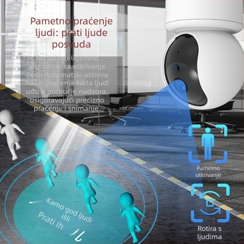 HD kamera za nadzor s noćnim vidom, bežična unutarnja IP kamera s pan-tilt i Wi-Fi