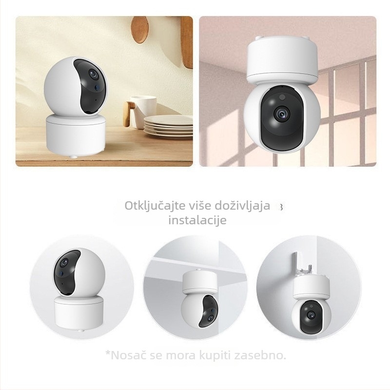 HD kamera za nadzor s noćnim vidom, bežična unutarnja IP kamera s pan-tilt i Wi-Fi