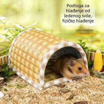 Ljetno gnijezdo za hrčke i zamorce s hlađajućim tunelom i madracem od ledene svile