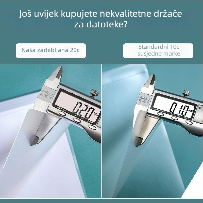 A4 mapa s prozirnim umetcima i klipom na šipci – kapljičasti klip za školske dokumente