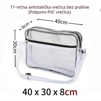 17-inčna PVC antistatična prozirna mrežasta torba za alate, vodootporna, dimenzije 40×30×8 cm