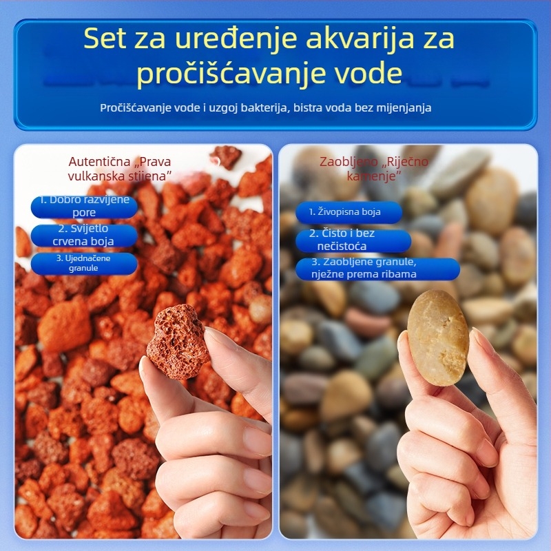Vulkanska stijena i kamen za akvarijski krajolik i podlogu, prirodni kameni za vodene biljke i stanište kornjača