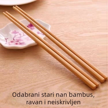 Z serija: 10 pari bambusovih štapića za hot pot, prirodni bambus, bez plijesni, bez laka, bez voska, karbonizirani završetak