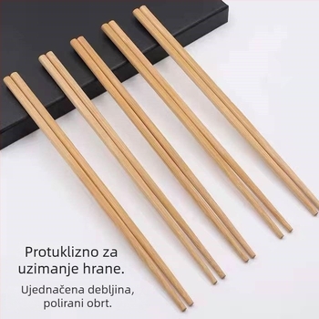 Z serija: 10 pari bambusovih štapića za hot pot, prirodni bambus, bez plijesni, bez laka, bez voska, karbonizirani završetak