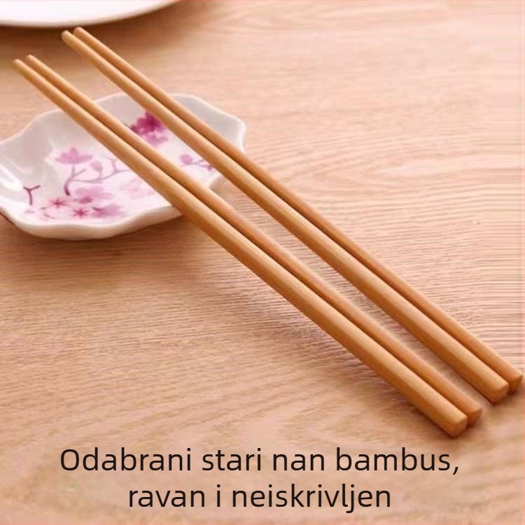 Z serija: 10 pari bambusovih štapića za hot pot, prirodni bambus, bez plijesni, bez laka, bez voska, karbonizirani završetak