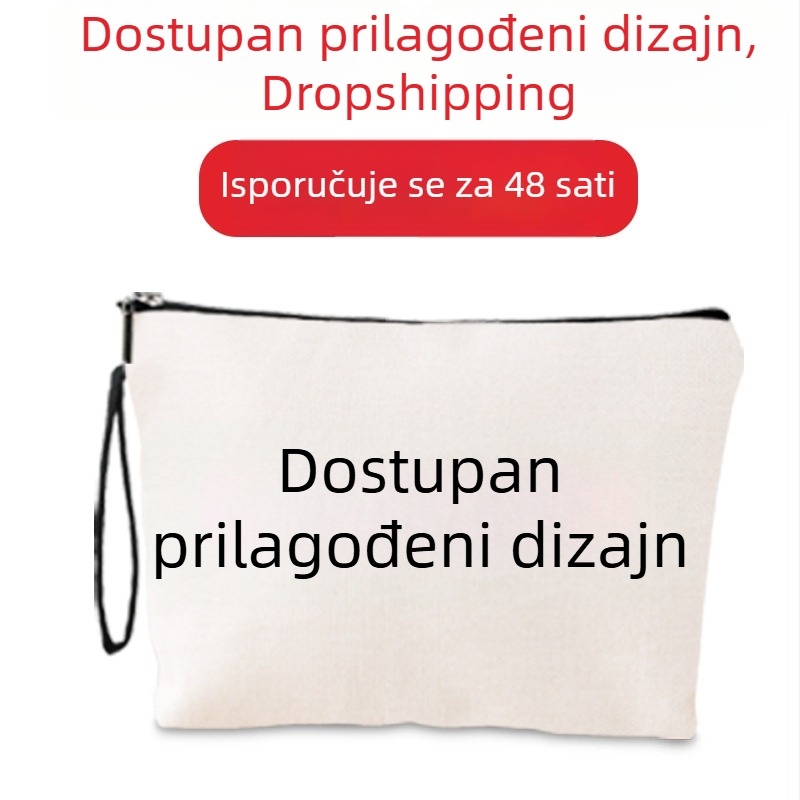 Višenamjenska prijenosna torbica za kozmetiku, mala veličina, geometrijski uzorak, džep sa zatvaračem