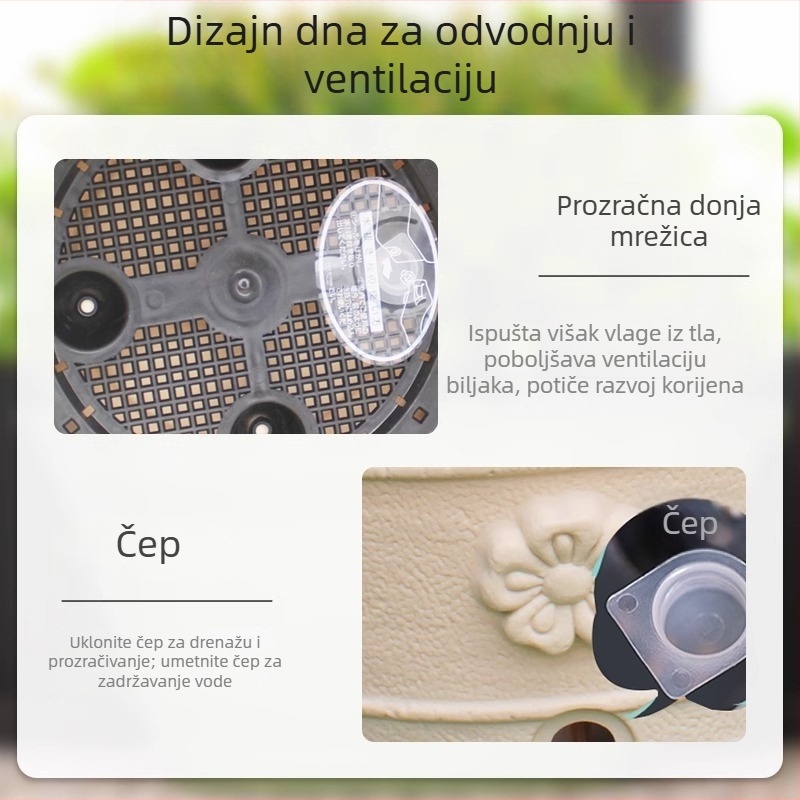 Alice Reljefna keramička posuda od smole, kremasti stil za balkon s ružama, debela i izdržljiva, europski stil, prozračna