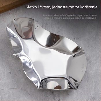 Tanjur za ostrige od 304 nerđajućeg čelika sa spatulom, jušnom žlicom i pladnjem – kuhinjski alati, dizajn leptira, modern minimalistički stil