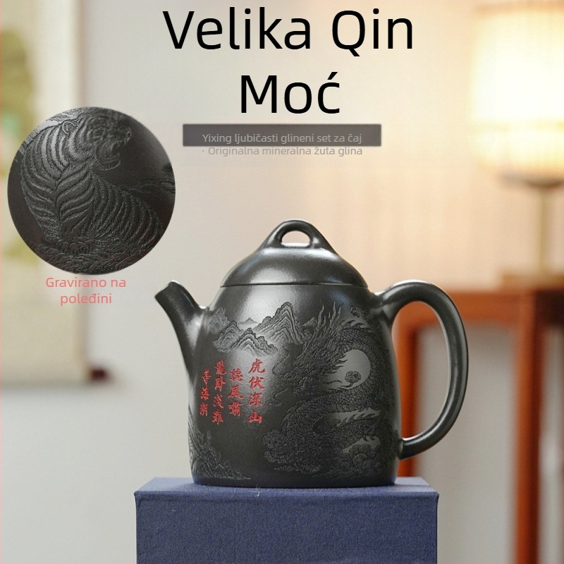 Yixing čajnik od ljubičaste glinene, velika kapaciteta, set za čaj