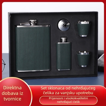 Premium set hipflaska od nehrđajućeg čelika 304, za vanjsku upotrebu, prenosive mini-flaške s logotipom