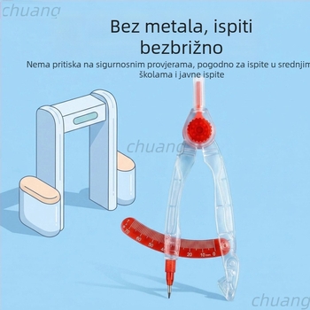 Nemetalni kružni set s lako čitljivom skalom za učenike, za ispite, uključuje 2B olovku za precizna mjerenja