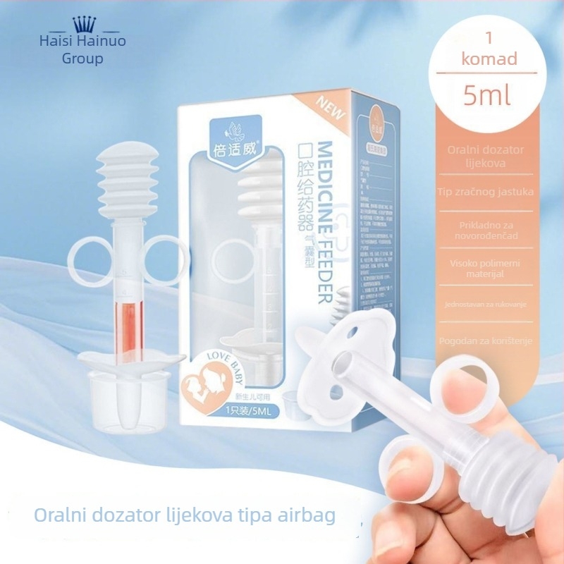 Beiswei oralni dozator za lijekove za bebe, tip šprice, silikon glava lijeka, oblik cuclice, namijenjen kućnoj uporabi