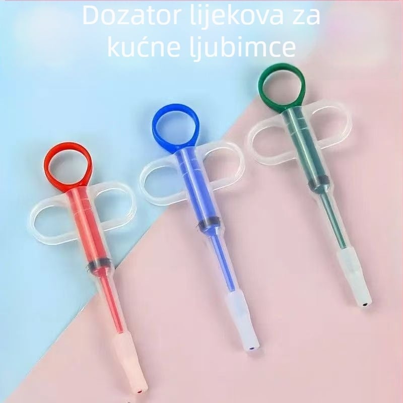 Uređaj za davanje lijekova kućnim ljubimcima (mačke i psi), alat nalik šprice za doziranje tableta za tekućine i kapsule