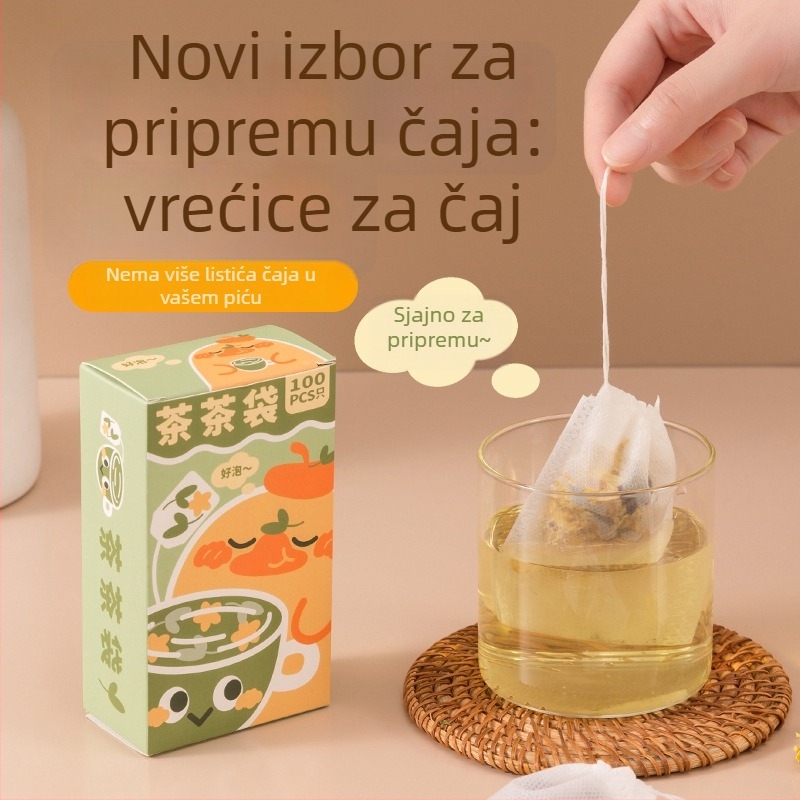Jednokratne vrećice za filtriranje čaja, prehrambene kvalitete, za čaj od listova i čaj s cvjetovima, prenosive, kompaktne