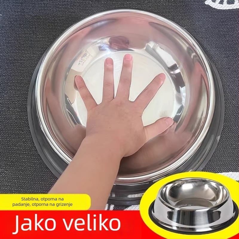 Nehrđajuća čelična posuda za velike pse (Labrador i Golden Retriever) – otporna na udarce i sprečava prolijevanje.