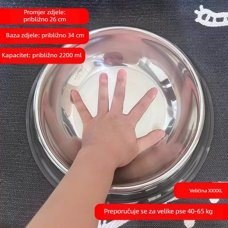 Nehrđajuća čelična posuda za velike pse (Labrador i Golden Retriever) – otporna na udarce i sprečava prolijevanje.