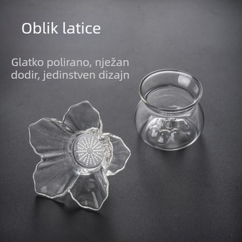 Kreativna staklena čajna cjediljka s finim filterom, profinjena visokokvalitetna šalica za čaj za laganu pripremu čaja