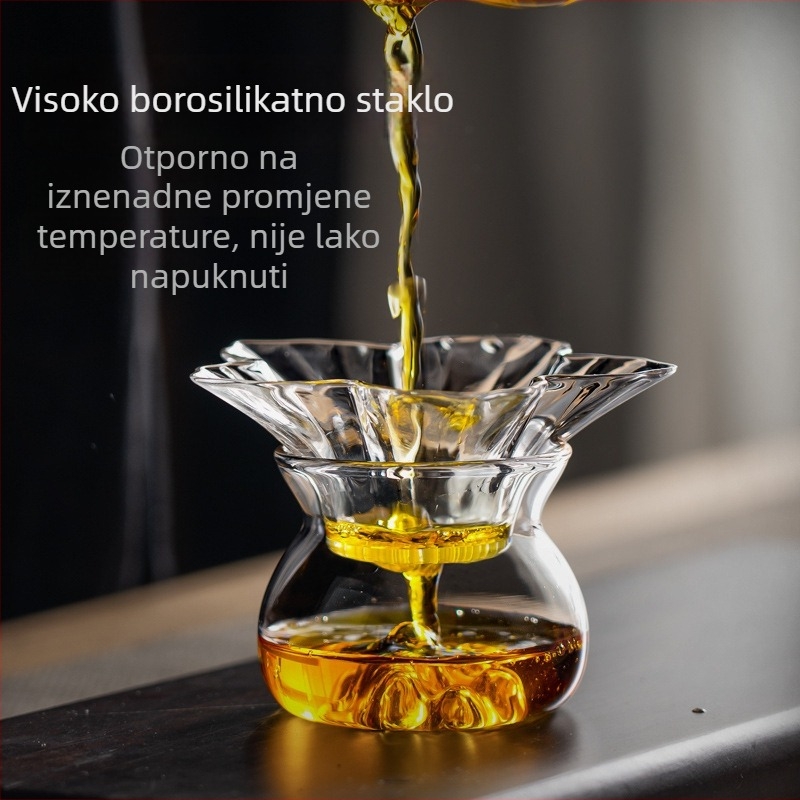 Kreativna staklena čajna cjediljka s finim filterom, profinjena visokokvalitetna šalica za čaj za laganu pripremu čaja