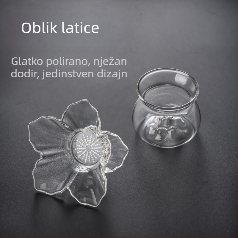Kreativna staklena čajna cjediljka s finim filterom, profinjena visokokvalitetna šalica za čaj za laganu pripremu čaja