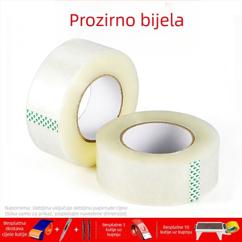 Prozirna traka za pakiranje s visokom adhezivnošću, veliki rol za zatvaranje i pakiranje