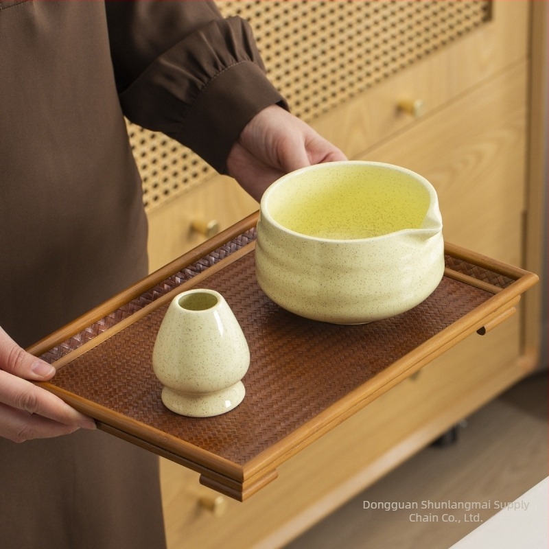 Keramički dvodijelni set za matcha čaj, moderni minimalistički dizajn