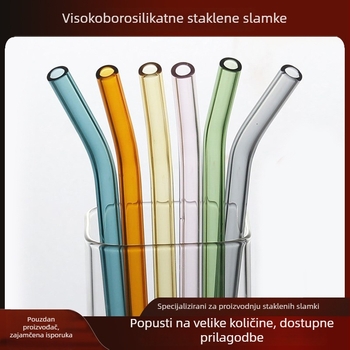 Set staklenih slamki, promjer 10 mm, prozirne, borosilikatno staklo, otporno na visoke temperature, ekološki