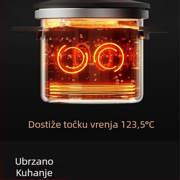 Komaid serija - Lonac za kuhanje pod pritiskom s dvije ručke i poklopcem tipa gumb, 4L, bijeli model