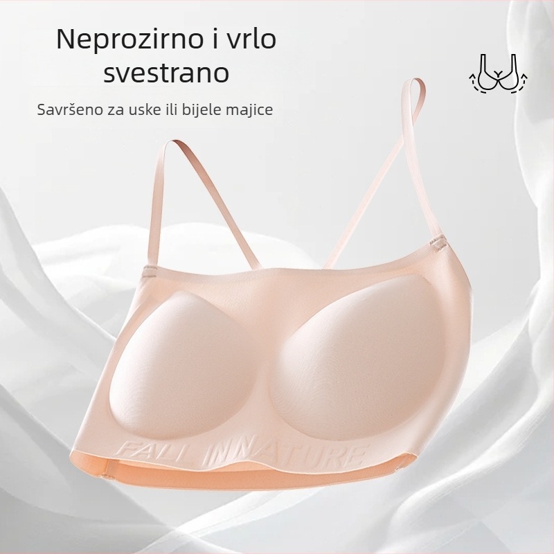 Sutien od svile od moruše, tanak, bezšiven, s križnim leđima, pre oblikovanim košaricama, potpuno pokrivanje, bez podstavka, prozračna podstava od svile