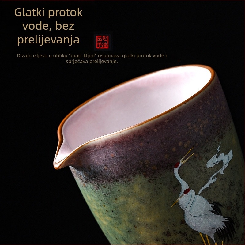 Kiln-glazirana Gongdao šalica za Gongfu čaj, kreativna keramička čaša s dijelnikom čaja